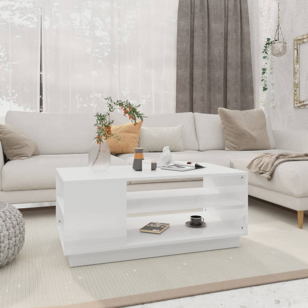 Tavolino da Salotto Bianco 102x55x43 cm in Truciolato | homemem39