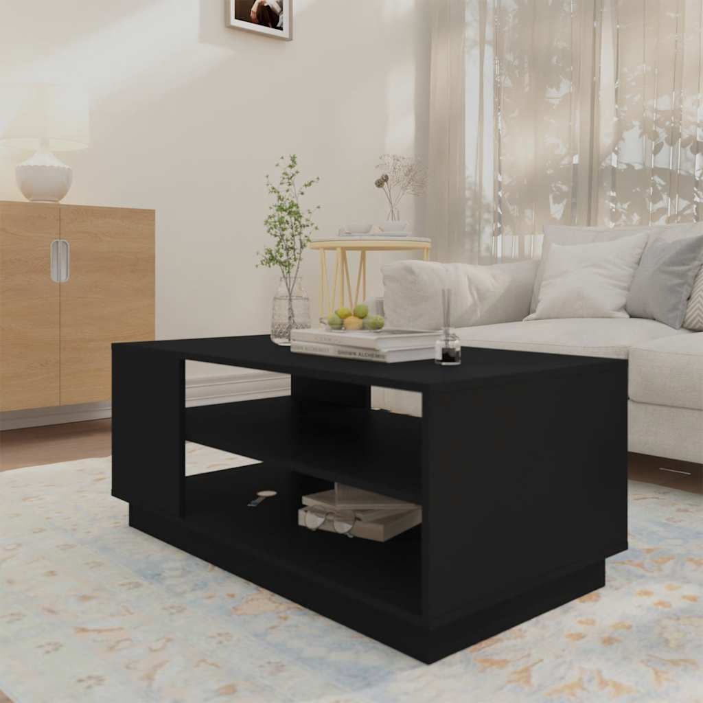 Tavolino da Salotto Nero 102x55x43 cm in Truciolato | homemem39