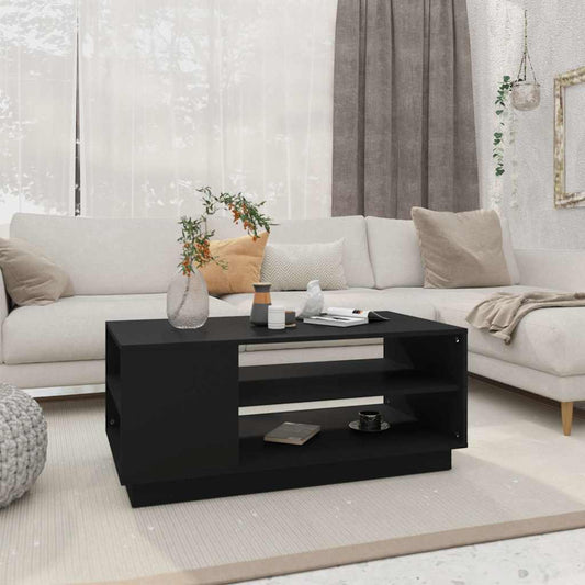 Tavolino da Salotto Nero 102x55x43 cm in Truciolato | homemem39