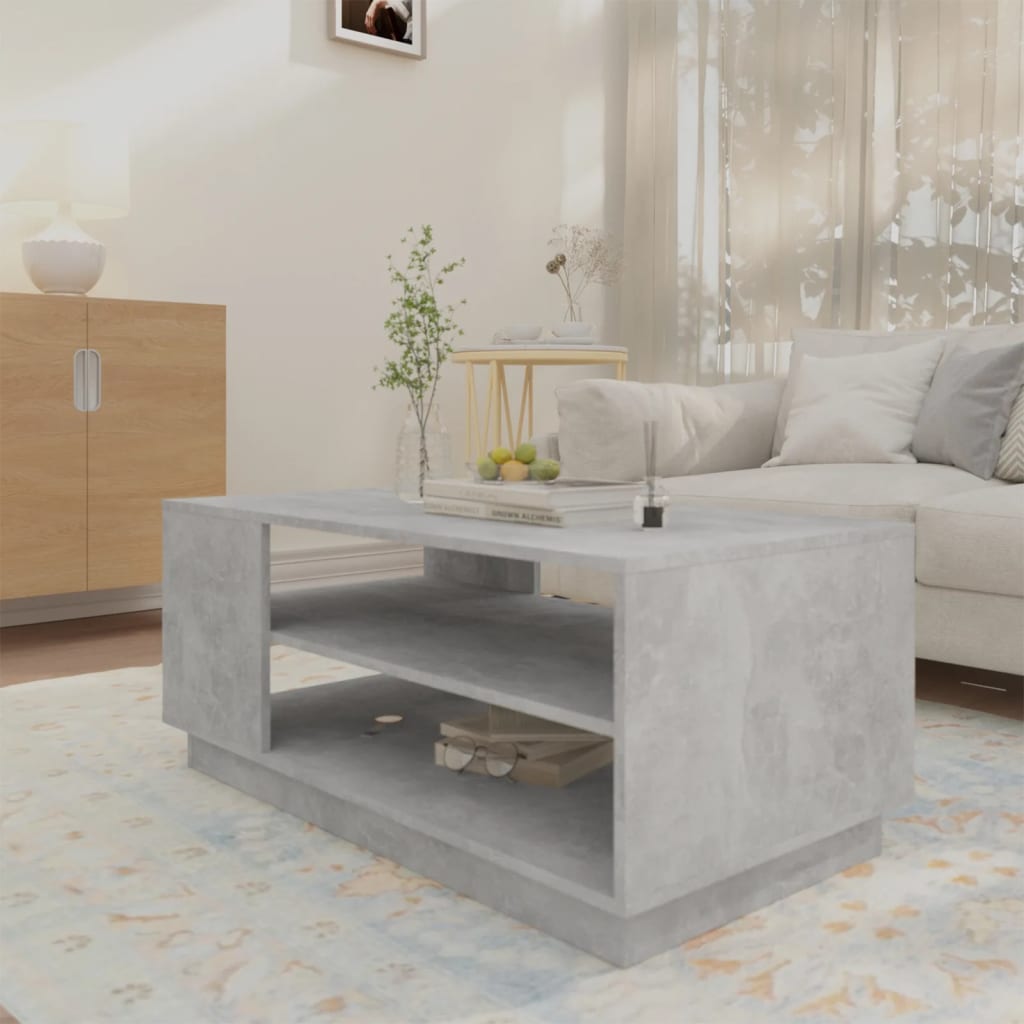 Tavolino da Salotto Grigio Cemento 102x55x43 cm in Truciolato | homemem39