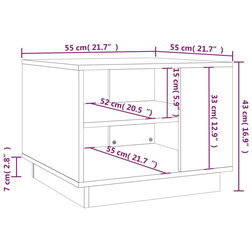 Tavolino da Salotto Grigio Cemento 55x55x43 cm in Truciolato | homemem39