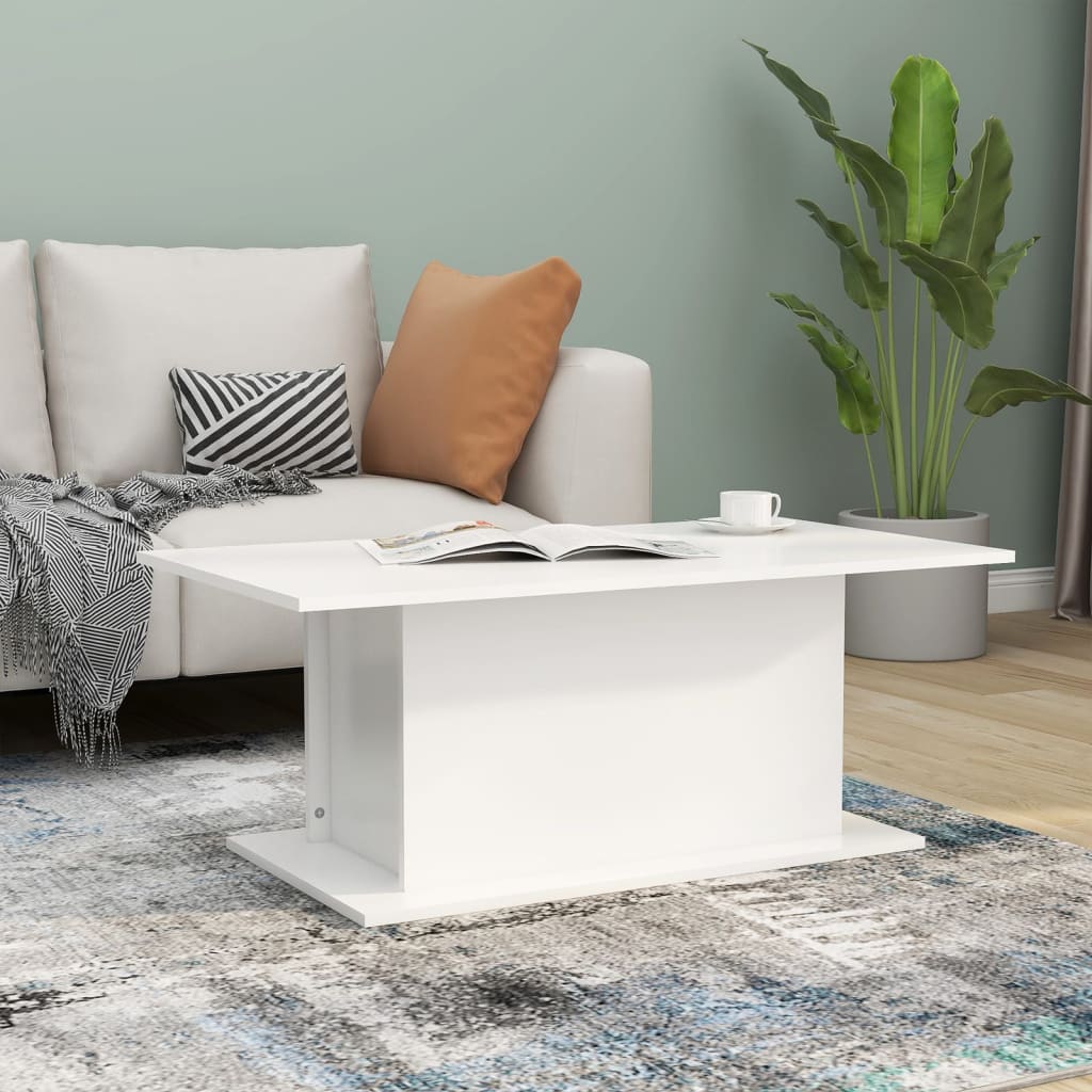 Tavolino da Salotto Bianco 102x55,5x40 cm in Truciolato | homemem39