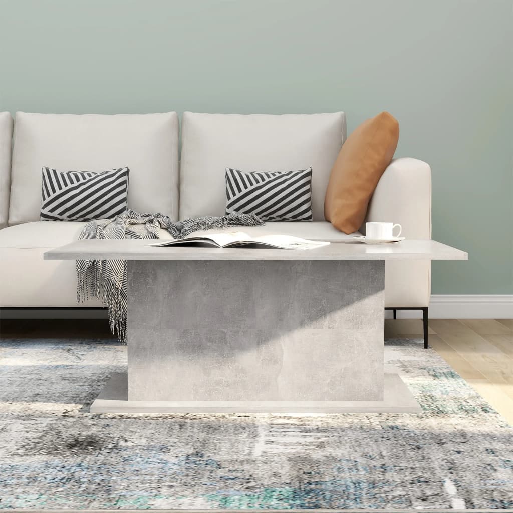 Tavolino da Salotto Grigio Cemento 102x55,5x40 cm in Truciolato | homemem39