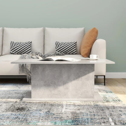 Tavolino da Salotto Grigio Cemento 102x55,5x40 cm in Truciolato | homemem39