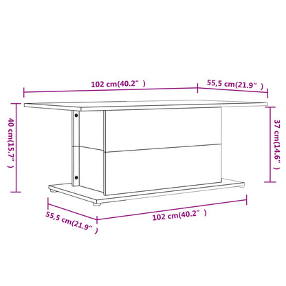 Tavolino da Salotto Grigio Cemento 102x55,5x40 cm in Truciolato | homemem39