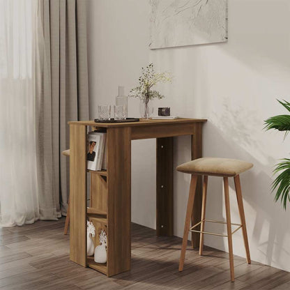 Tavolino da Bar con Ripiani Rovere Marrone 102x50x103,5 cm | homemem39