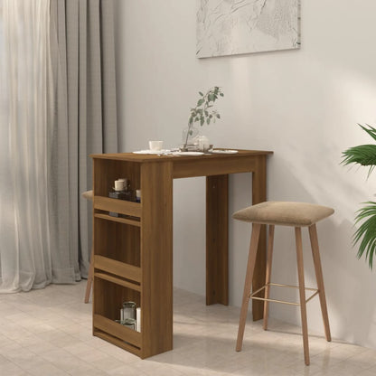 Tavolino da Bar con Ripiani Marrone Rovere 102x50x103,5 cm | homemem39