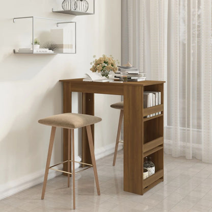 Tavolino da Bar con Ripiani Marrone Rovere 102x50x103,5 cm | homemem39