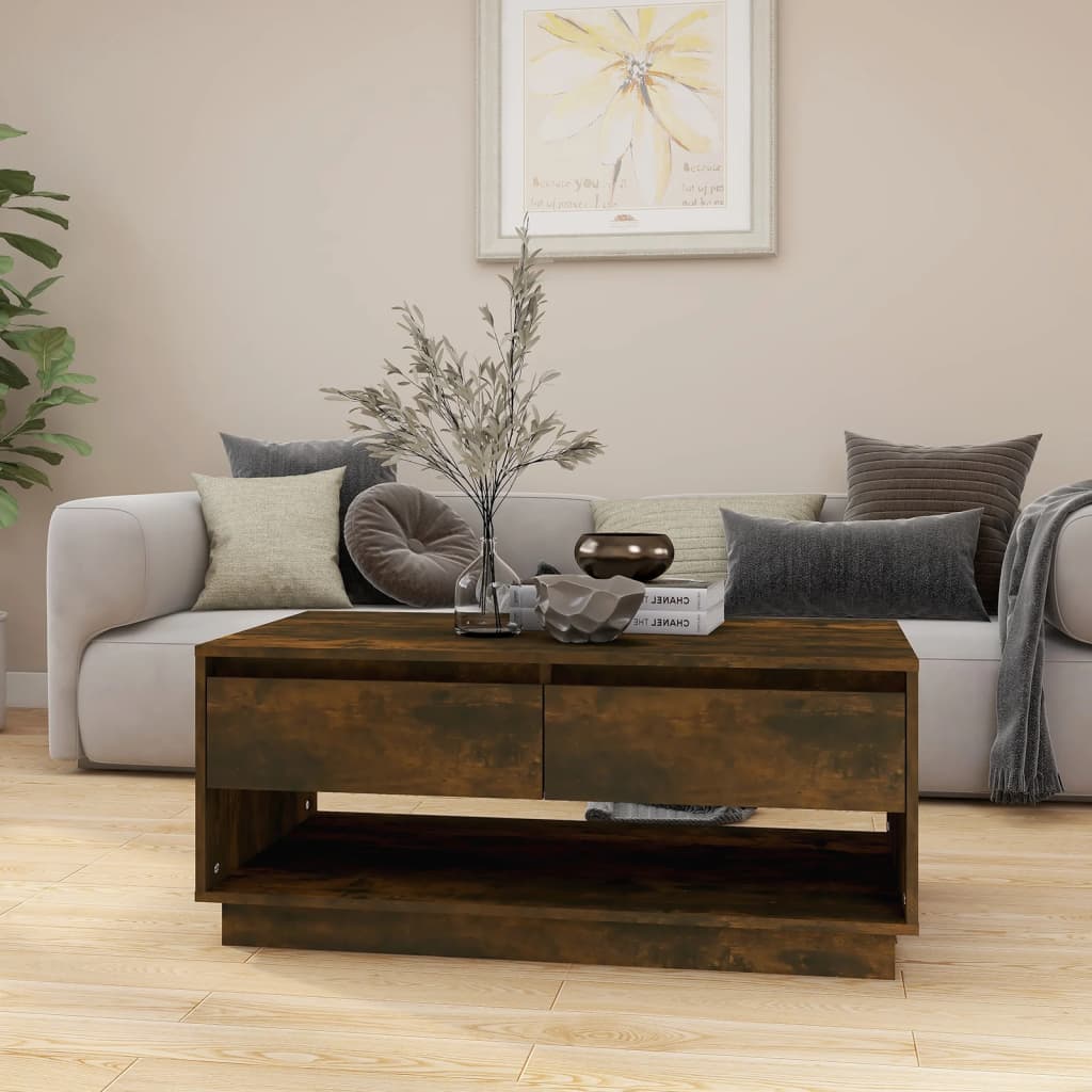 Tavolino da Salotto Rovere Fumo 102,5x55x44 cm in Truciolato | homemem39