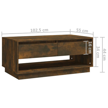 Tavolino da Salotto Rovere Fumo 102,5x55x44 cm in Truciolato | homemem39