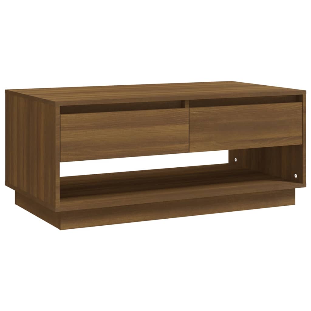Tavolino da Salotto Marrone Rovere 102,5x55x44 cm in Truciolato | homemem39