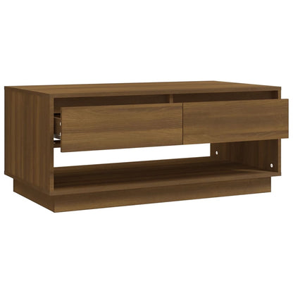 Tavolino da Salotto Marrone Rovere 102,5x55x44 cm in Truciolato | homemem39