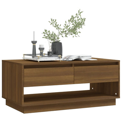 Tavolino da Salotto Marrone Rovere 102,5x55x44 cm in Truciolato | homemem39