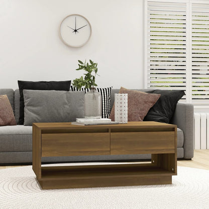 Tavolino da Salotto Marrone Rovere 102,5x55x44 cm in Truciolato | homemem39