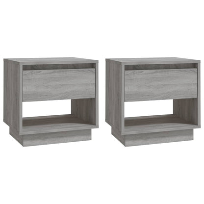 Bedside tables 2 pcs Sonoma Gray 45x34x44 cm in chipboard