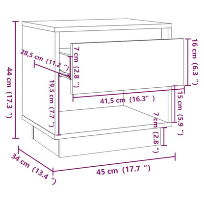 Bedside tables 2 pcs Sonoma Gray 45x34x44 cm in chipboard