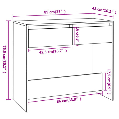 Tavolo Consolle Grigio Sonoma 89x41x76,5 cm in Acciaio