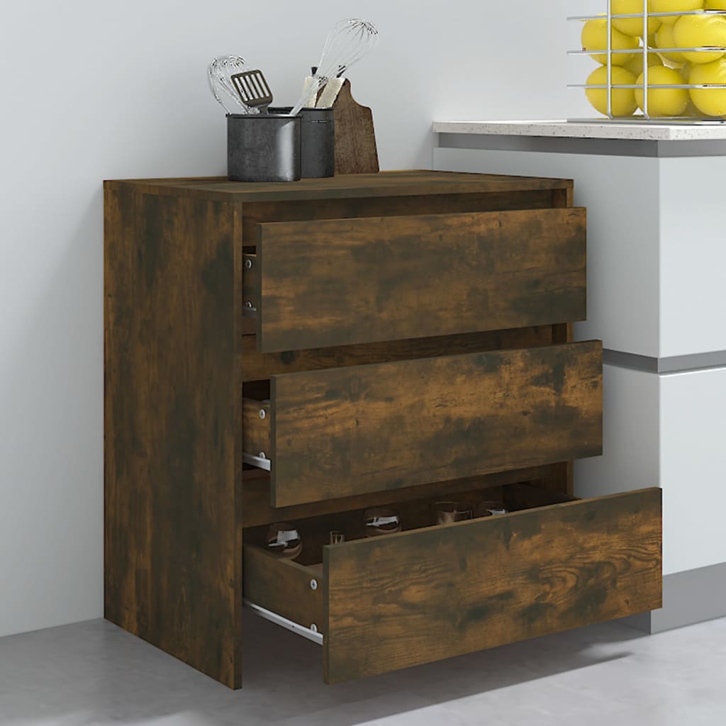 Credenza Rovere Fumo 70x41x75 cm in Truciolato - homemem39
