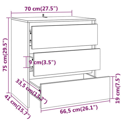 Credenza Rovere Fumo 70x41x75 cm in Truciolato | homemem39