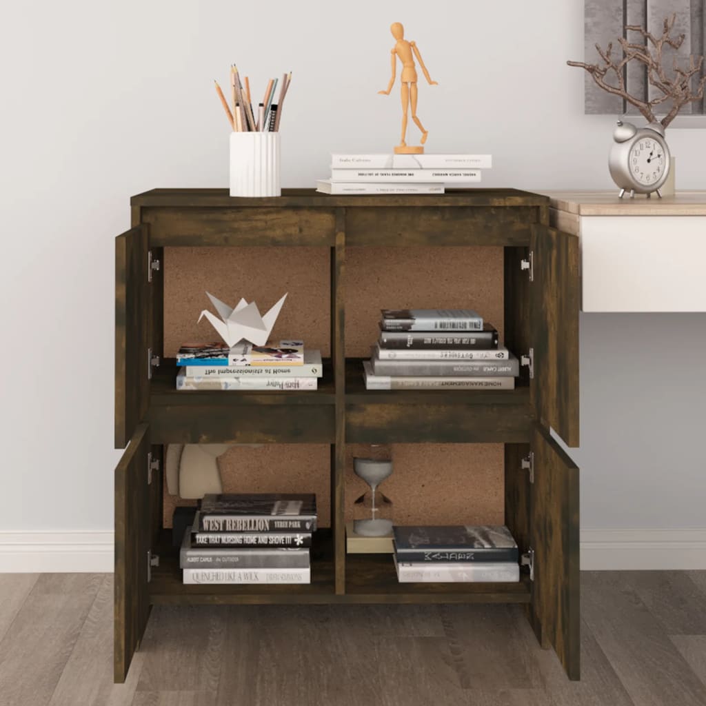 Credenza Rovere Fumo 70x41x75 cm in Truciolato - homemem39