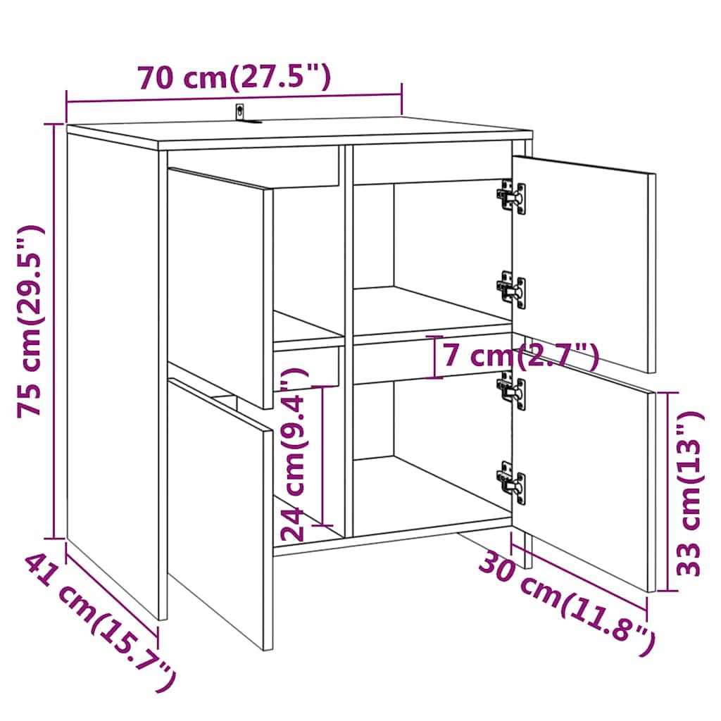 Credenza 70x41x75 cm in Truciolato