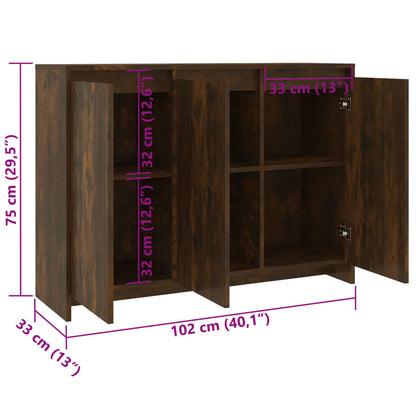 Credenza Rovere Fumo 102x33x75 cm in Truciolato | homemem39