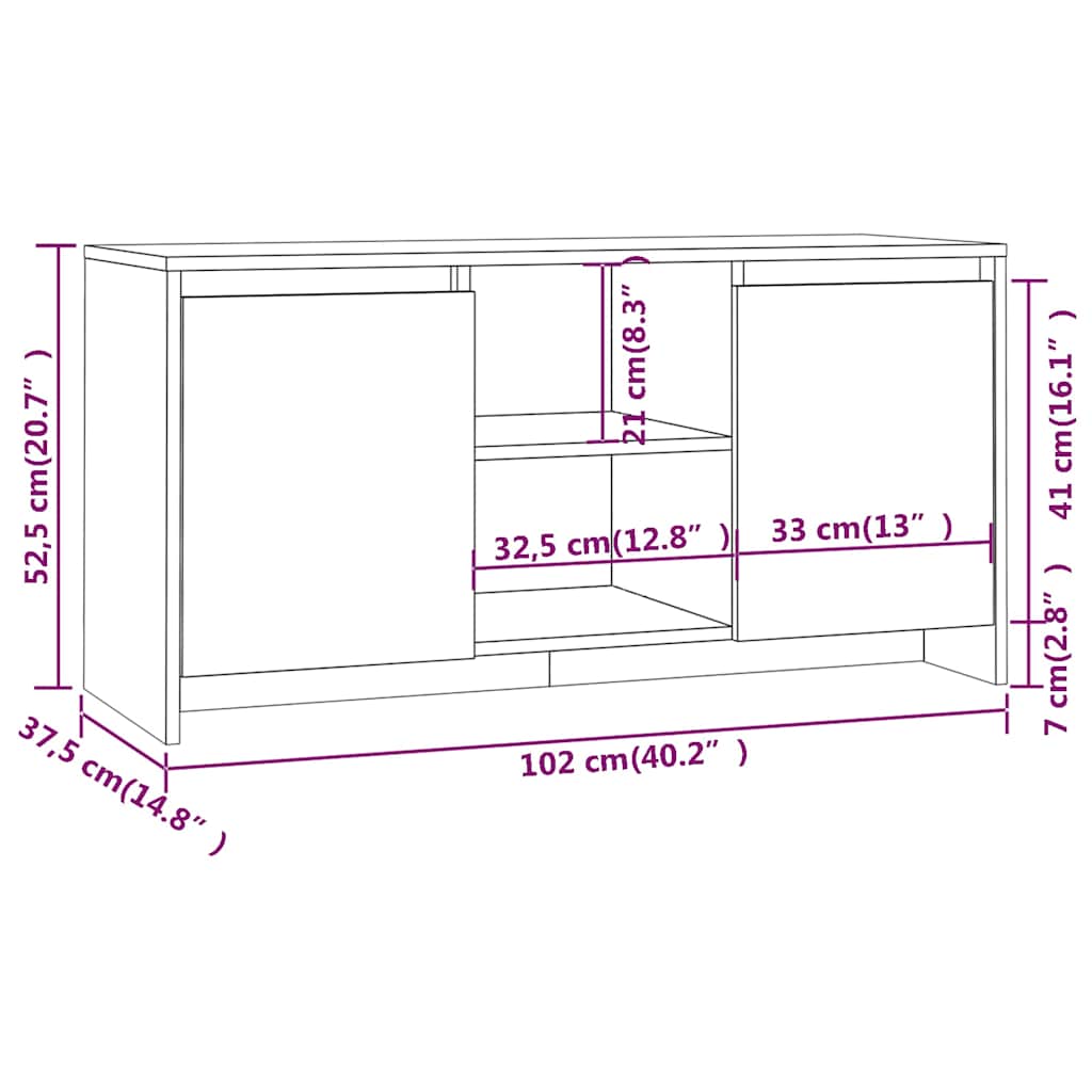 Mobile Porta TV 102x37,5x52,5 cm in Truciolato