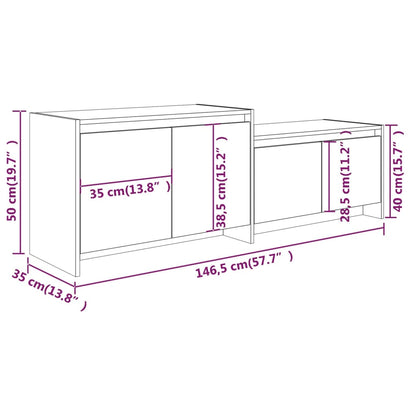 Mobile TV Rovere Marrone 146,5x35x50 cm in Truciolato - homemem39