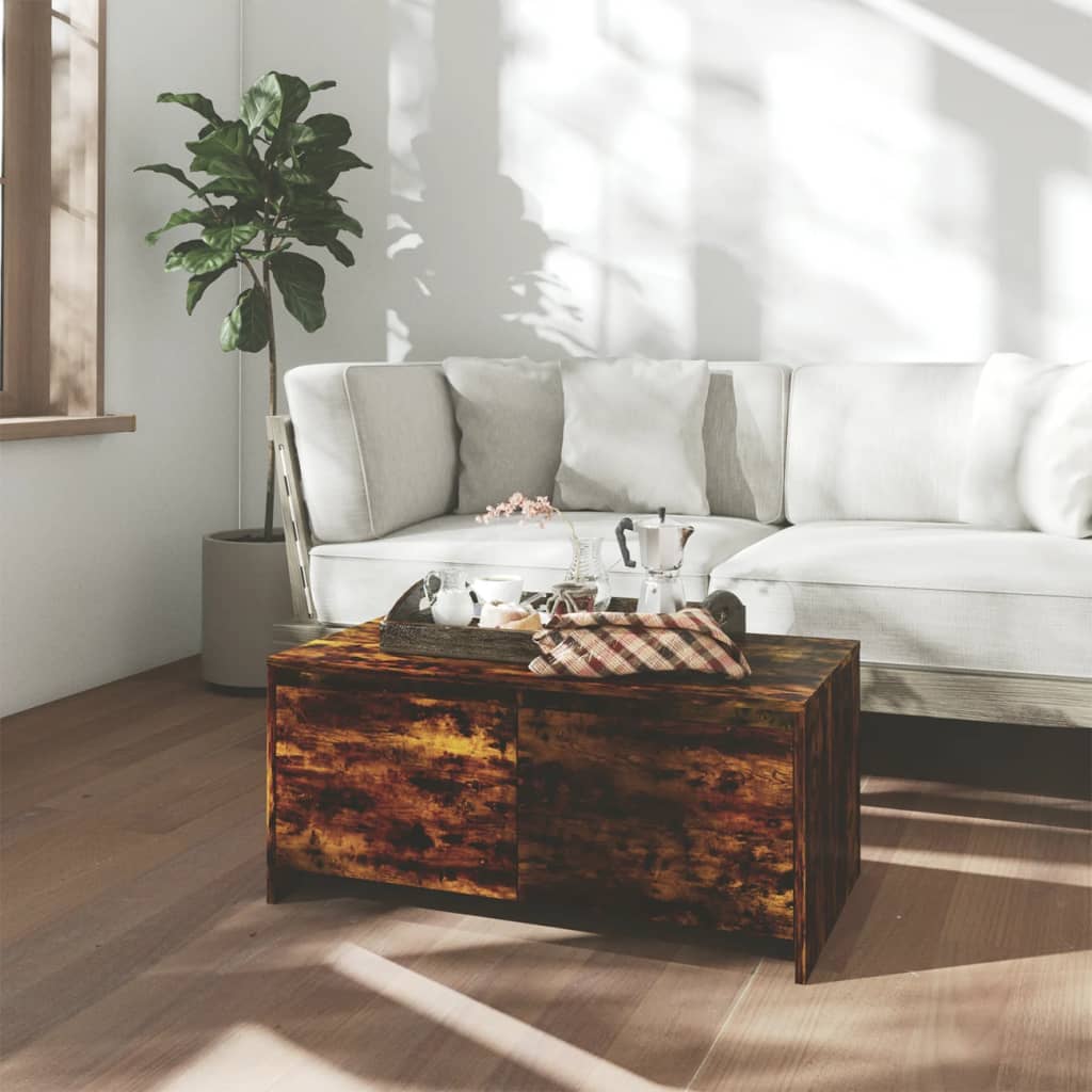 Tavolino da Salotto Rovere Fumo 90x50x41,5 cm in Truciolato | homemem39