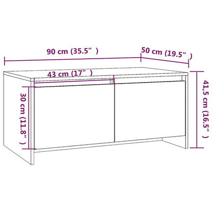 Tavolino da Salotto Grigio Sonoma 90x50x41,5 cm in Truciolato | homemem39
