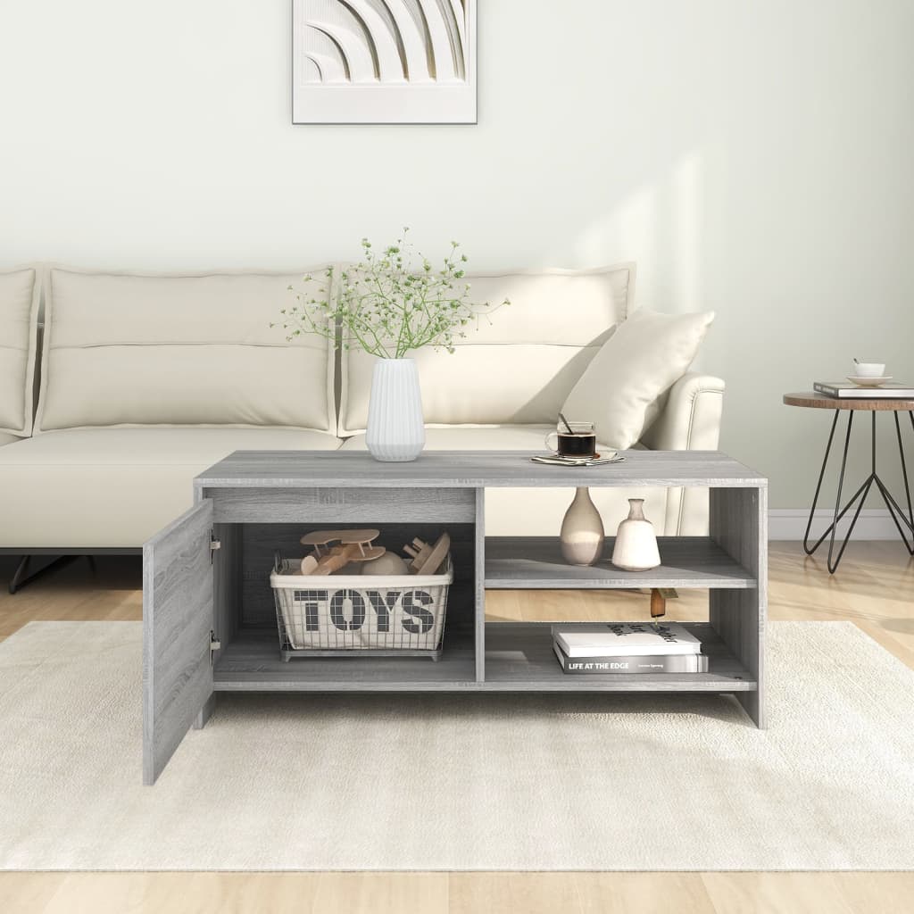 Tavolino da Salotto Grigio Sonoma 102x50x45cm Legno Multistrato | homemem39