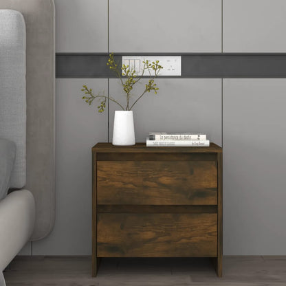 Comodini 2 pz Rovere Fumo 45x34,5x44,5 cm in Truciolato