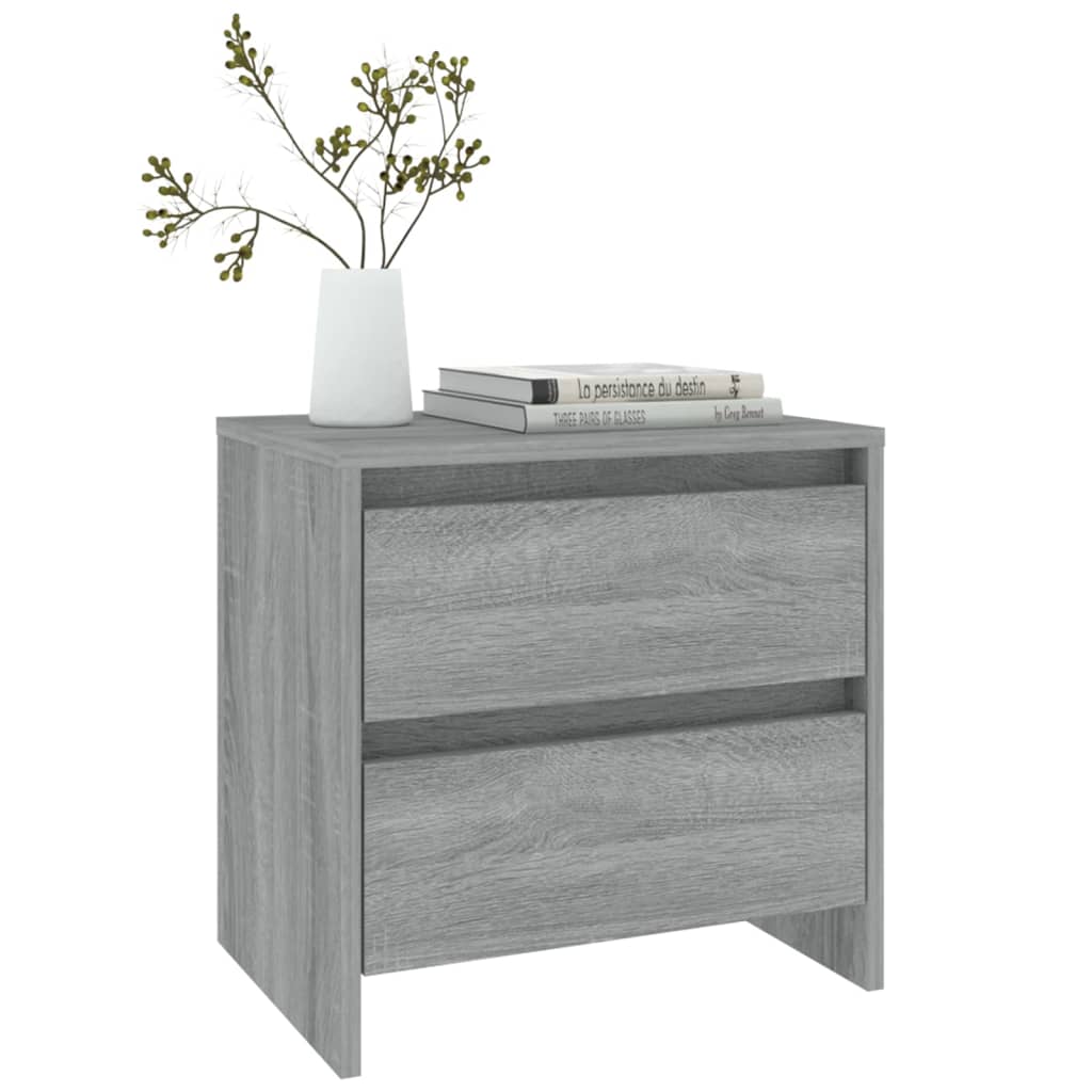 Comodini 2 pz Grigio Sonoma 45x34,5x44,5 cm in Truciolato