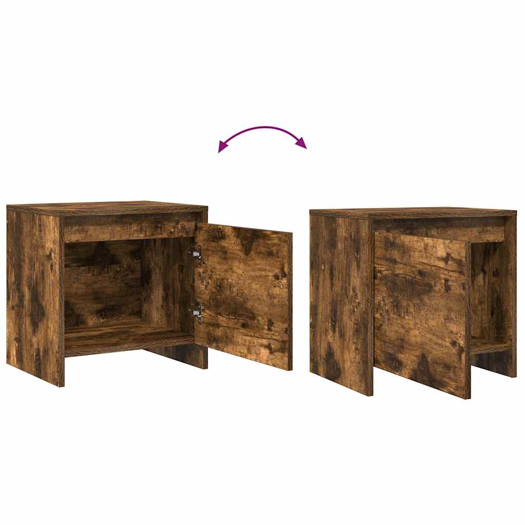 Comodino Rovere Fumo 45x34x44,5 cm in Truciolato | homemem39