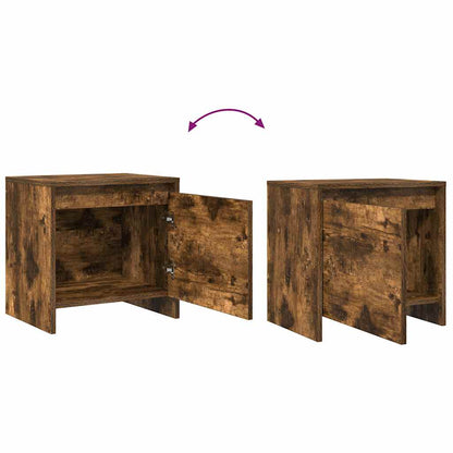 Comodino Rovere Fumo 45x34x44,5 cm in Truciolato | homemem39
