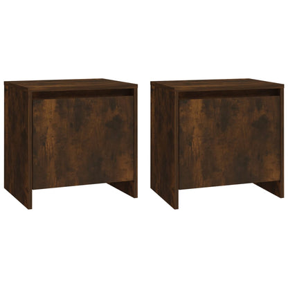 Bedside tables 2 pcs Smoked Oak 45x34x44.5 cm in chipboard