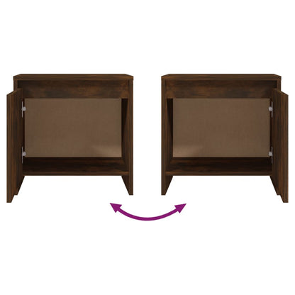 Bedside tables 2 pcs Smoked Oak 45x34x44.5 cm in chipboard