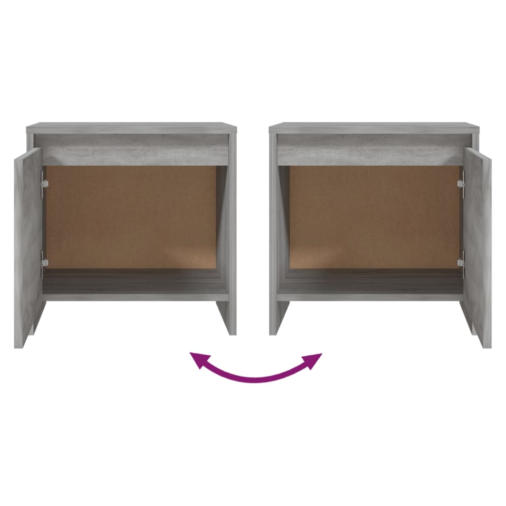 Comodino Grigio Sonoma 45x34x44,5 cm in Truciolato - homemem39