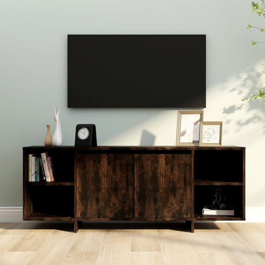Mobile Porta TV Rovere Fumo 130x35x50 cm in Truciolato - homemem39