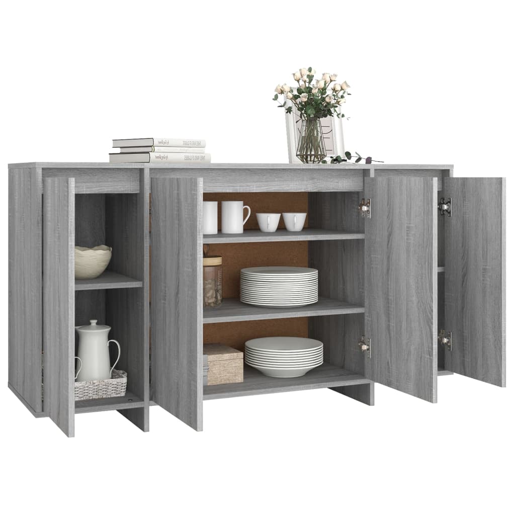 Credenza Grigio Sonoma 135x41x75 cm in Truciolato - homemem39