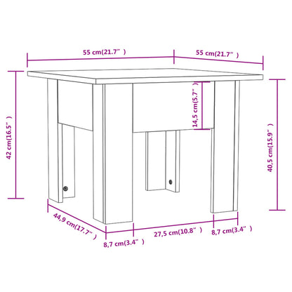 Tavolino da Salotto Rovere Marrone 55x55x42 cm in Truciolato | homemem39