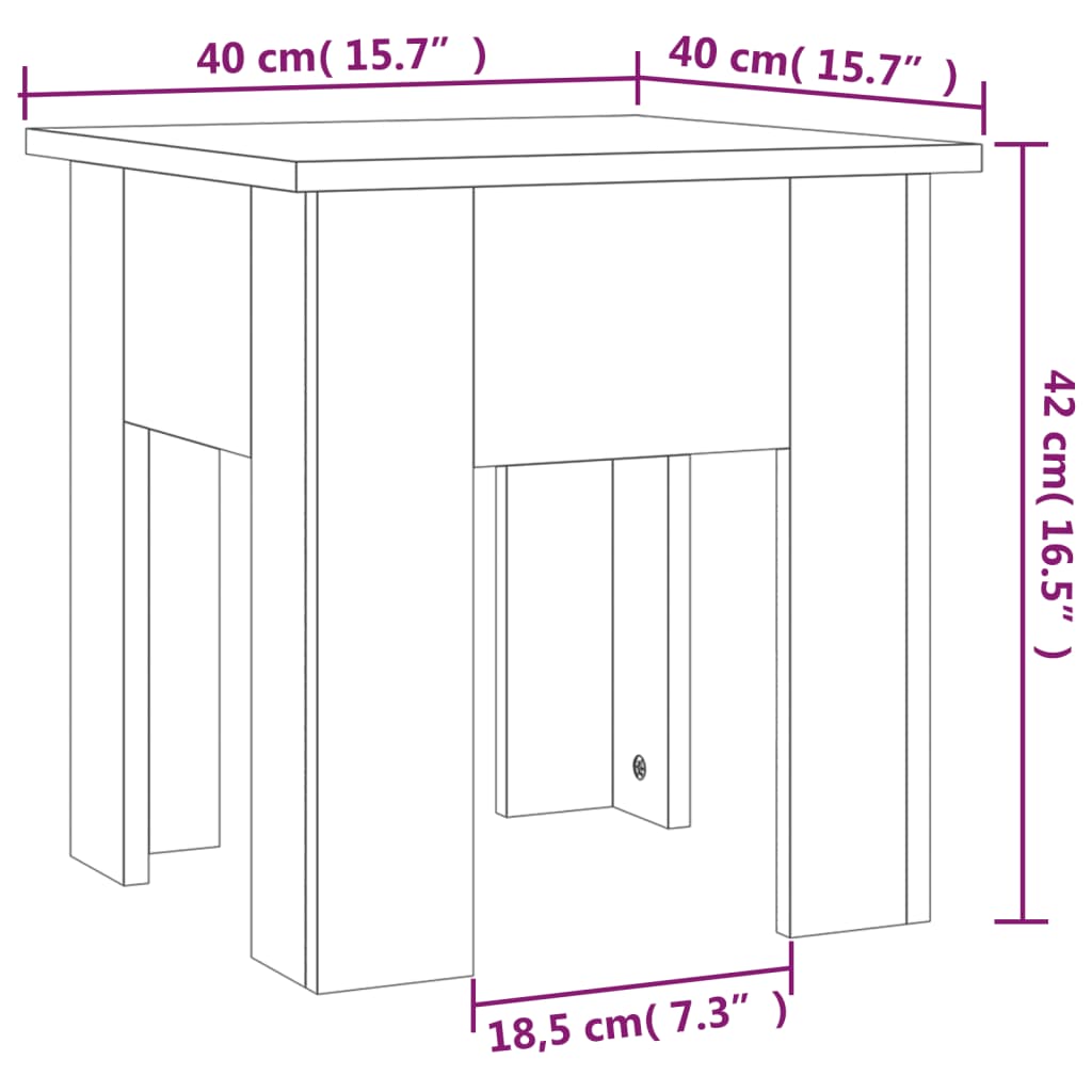 Tavolino da Salotto Rovere Marrone 40x40x42 cm in Truciolato | homemem39