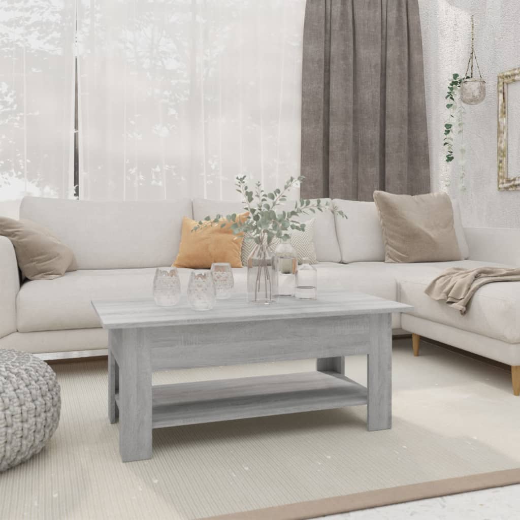 Tavolino da Salotto Grigio Sonoma 102x55x42 cm in Truciolato | homemem39