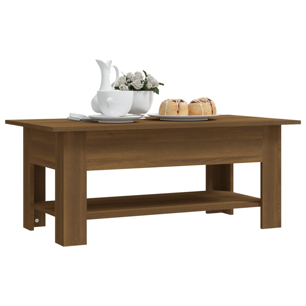 Tavolino da Salotto Rovere Marrone 102x55x42 cm in Truciolato | homemem39