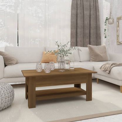 Tavolino da Salotto Rovere Marrone 102x55x42 cm in Truciolato | homemem39