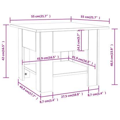 Tavolino da Salotto Rovere Fumo 55x55x42 cm in Truciolato | homemem39