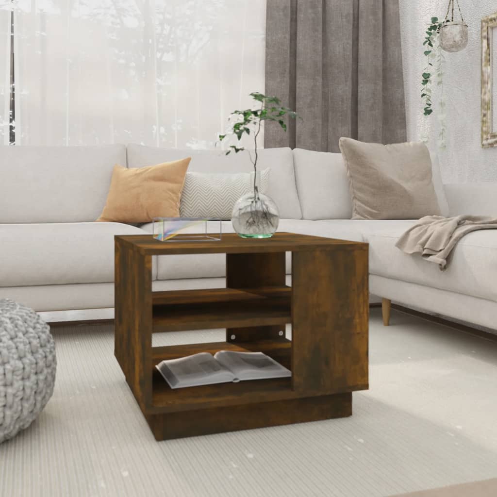 Tavolino da Salotto Rovere Fumo 55x55x43 cm in Truciolato | homemem39