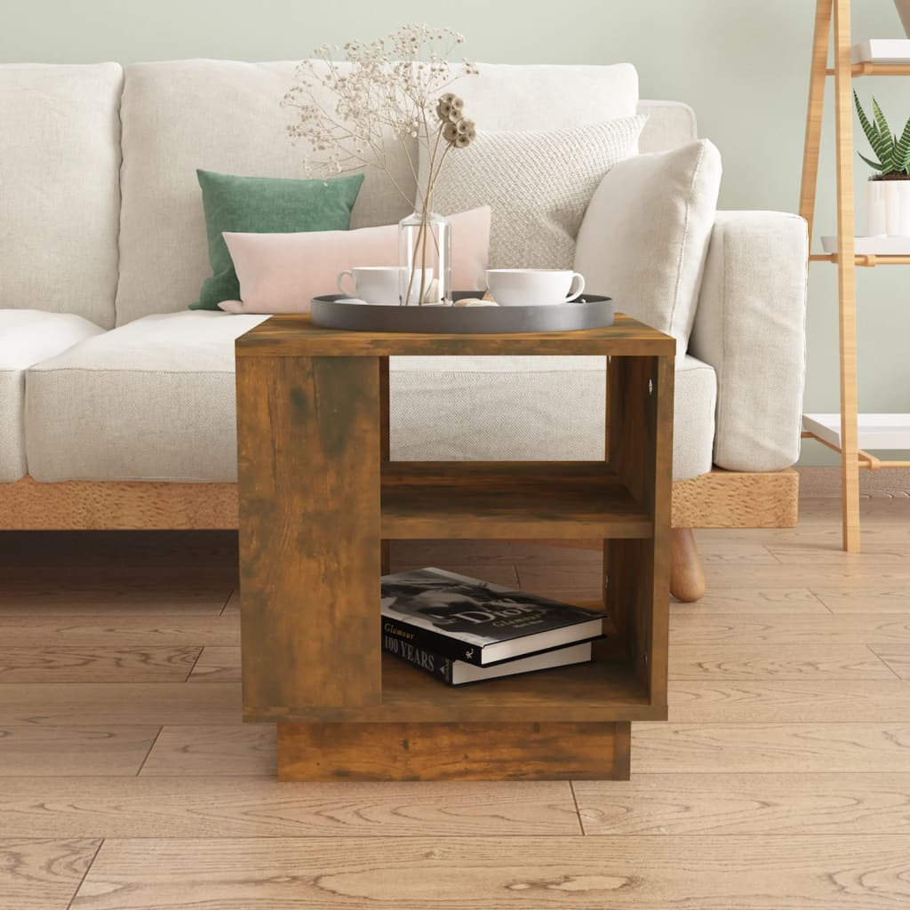 Tavolino da Salotto Rovere Fumo 40x40x43 cm Legno Multistrato | homemem39