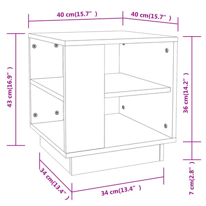 Tavolino da Salotto Rovere Fumo 40x40x43 cm Legno Multistrato | homemem39