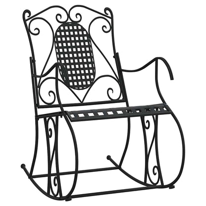 Panchina a Dondolo 84 cm Nera in Acciaio